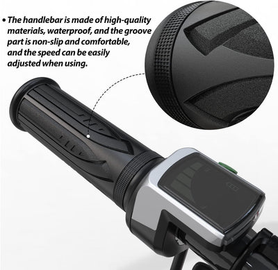 36V Throttle Grip Waterproof LCD Display Handle Twist Grip Clamp for Electric Bike Scooter