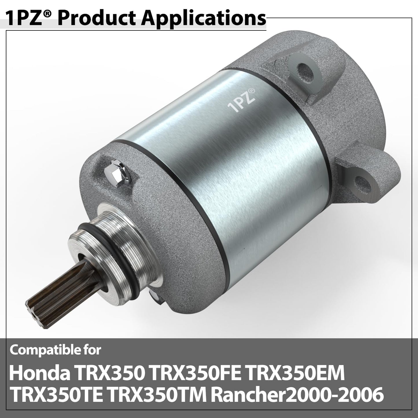 1PZ TR3-NS1 Starter Motor Replacement for Honda Rancher 350 TRX350 TRX350FE TRX350FM TRX350TE TRX350TM 2000-2006 31200-HN5-671 31200-HN5-A81 31200-HN5-M01