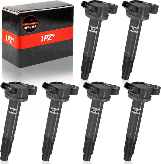 1PZ UF4-O87 Ignition Coils Pack Set of 6 Replacement for Toyota Avalon Camry Highlander RAV4 Sienna Venza Lexus RX350 ES350 RX450h Lotus Evora 3.5L V6 Compatible with 90919-A2007 C1601 C701 UF487