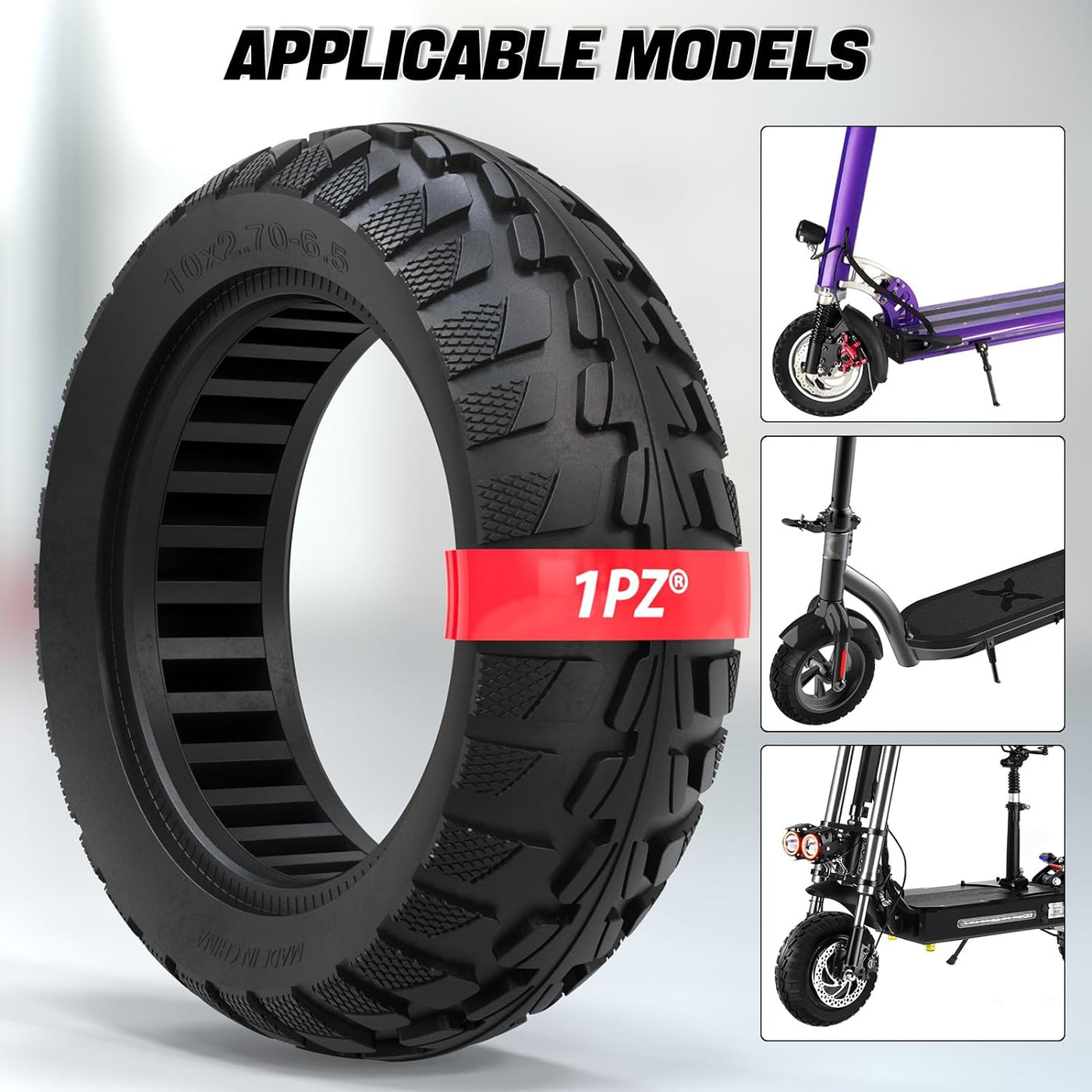 10x2.70-6.5 Solid Tire 70/65-6.5 Tire for Segway Max G30 G2 Gotrax G MAX Electric Scooter Wheels
