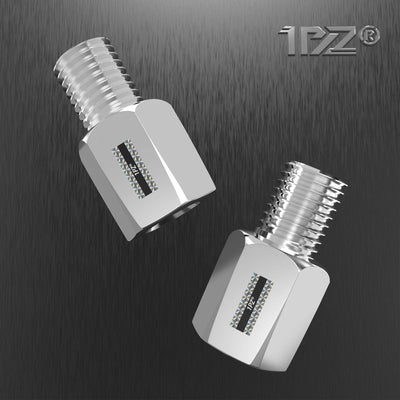 Mirror Mount Adapter - M8 female to M10 male or 8mm to 10mm Chrome (Pack of 2)
