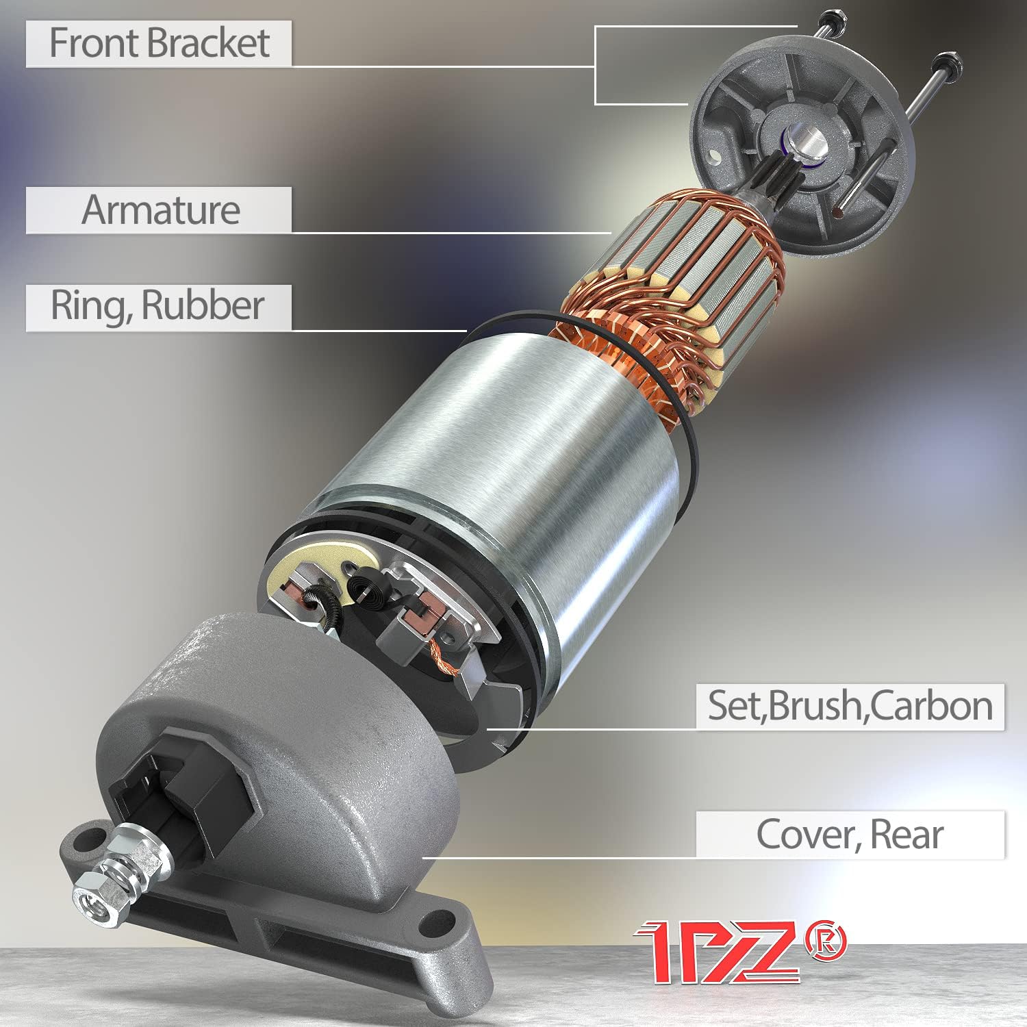 1PZ Starter Motor Replacement for Yamaha Grizzly 550 700 YFM550 Kodiak 700 YFM700 28P-81890-00-00 28P-81890-01-00