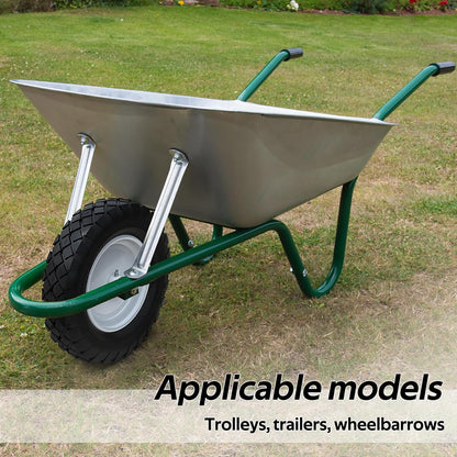 1PZ W08-T2R 4.80/4.00-8 Flat Free Solid Tire 16" Wheels with 5/8" Bearings Replacement for Wheelbarrows Garden Trailers Hand Truck