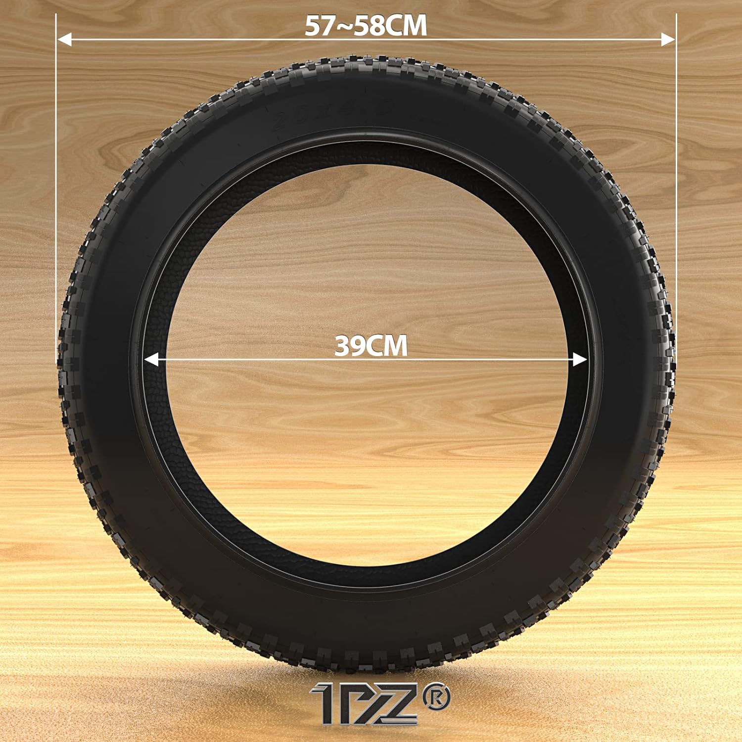 1PZ 20 x 4.0 Fat Tire, Folding Mountain Bike Tires, Replacement MTB Tires for On or Off Road Use