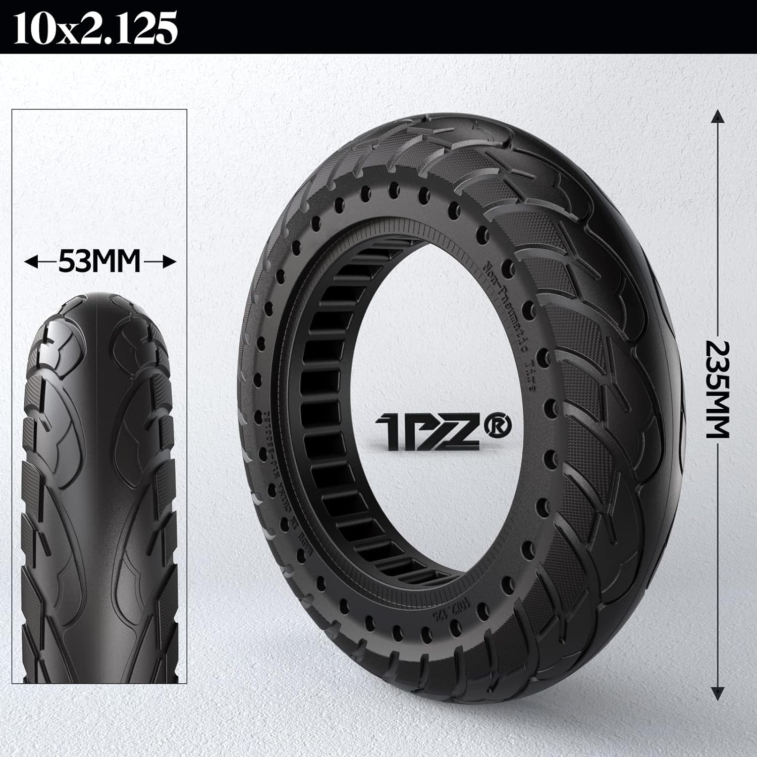 1PZ 10x2.125 Solid Tire Replacement for Xiaomi M365 Pro 1S Pro 2 Electric Scooter