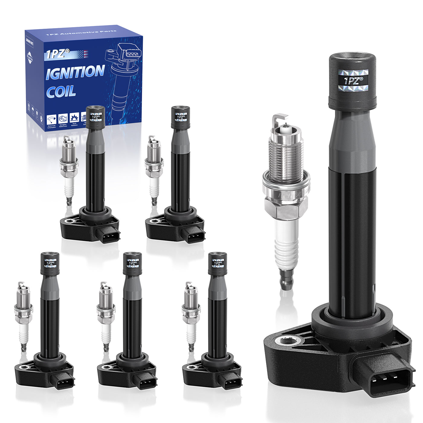 Sets of 6 Ignition Coil Pack UF242 and Iridium Spark Plugs 3657