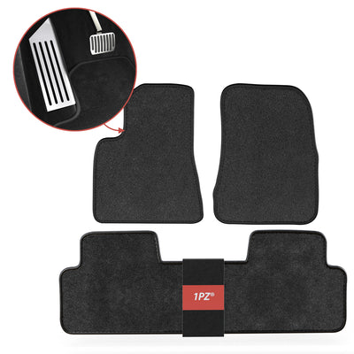 1PZ Black Carpet Floor Mats for Tesla Model 3 2017-2023 All Weather Heavy Duty Protection