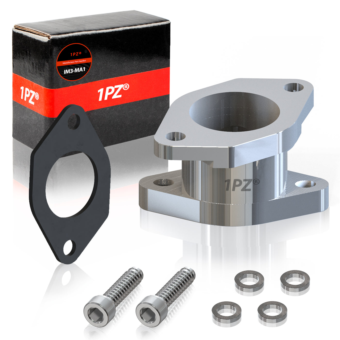 1PZ CNC 6061-T6 Aluminum Carburetor Intake Manifold Boot Joint Replacement for Yamaha Warrior Wolverine 350 YFM350 YFM350X YFM350FGX 87-04 ATV Quad 4Wheeler 1UY-13586-01-00 1UY-13586-02-00