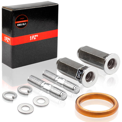 1PZ Exhaust Bolt and Gasket for GY6 50 cc 70cc 90 cc 110cc 125 cc 150cc Scooters ATVs Go Karts Moped Quad 4 Wheeler Dune Buggy Sandrail Taotao Sunl Coolster Jonway Roketa (SILVER)