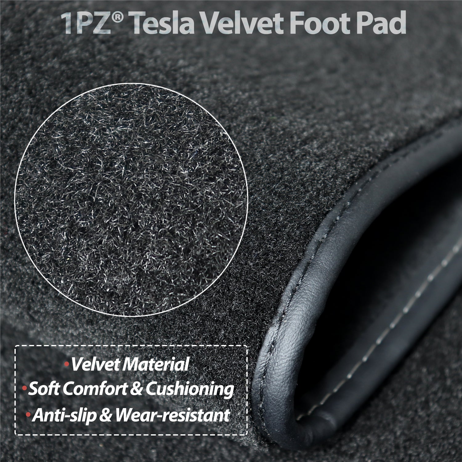 1PZ Black Carpet Floor Mats for Tesla Model 3 2017-2023 All Weather Heavy Duty Protection