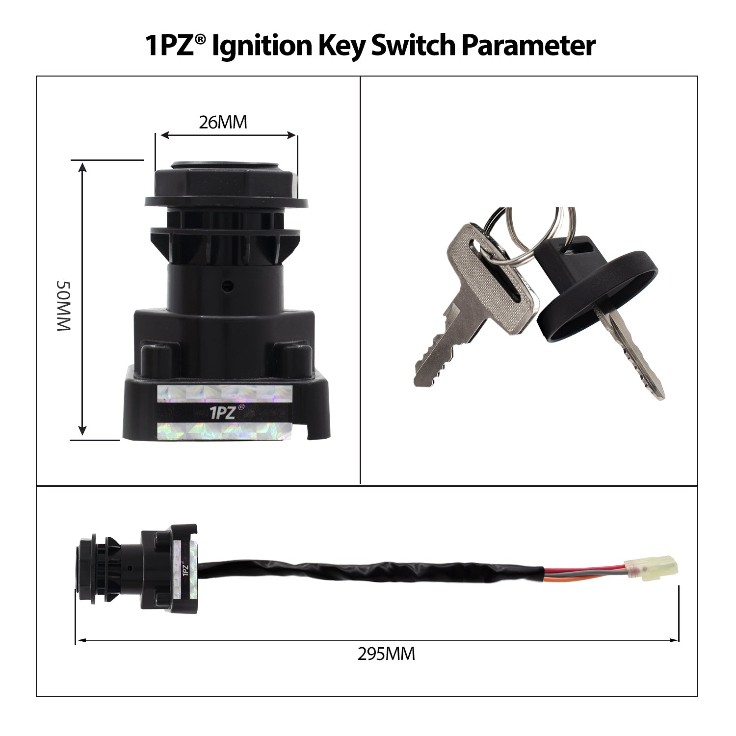 1PZ Ignition Key Switch for SUZUKI LT-Z400 Quadsport LTZ400 LTZ400Z 2003-2007 / LTF500F 1998-2002 / LTA500F 2000-2001 / LTZ250 QUADSPORT 2004-2009 /LTZ250 OZARK 2002-2009