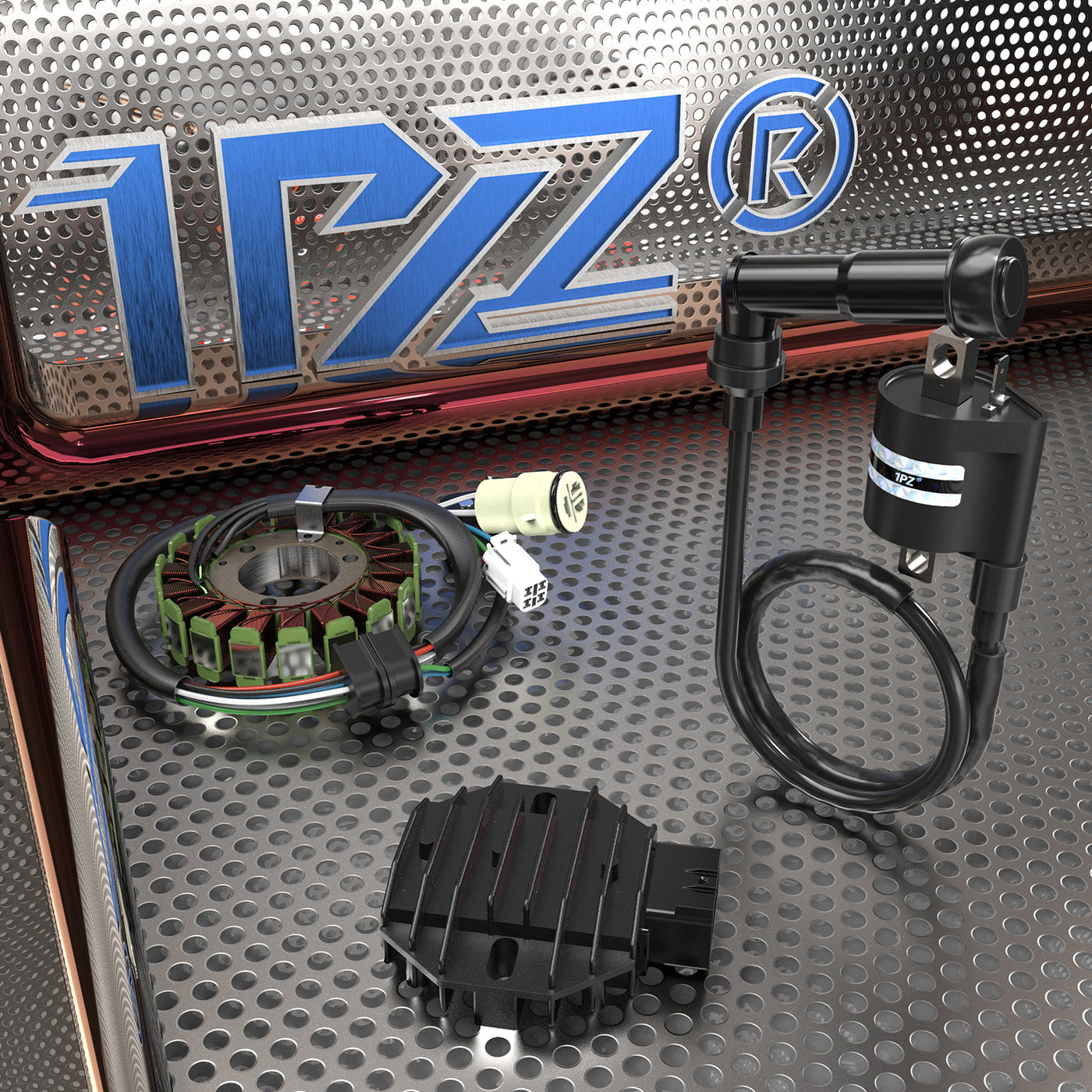 1PZ Stator Regulator Rectifier Ignition Coil Replacement for Yamaha Raptor 660R YFM660 R 2001-2005