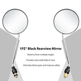 1PZ RM8-JE1 Rearview Mirrors with 7/8" Handlebar Mount Replacement for Harley Suzuki Yamaha Honda Kawasaki Motorcycle ATV Go Kart Scooter Dirt Mini bike Moped Quad Wheeler (JETBLACK)