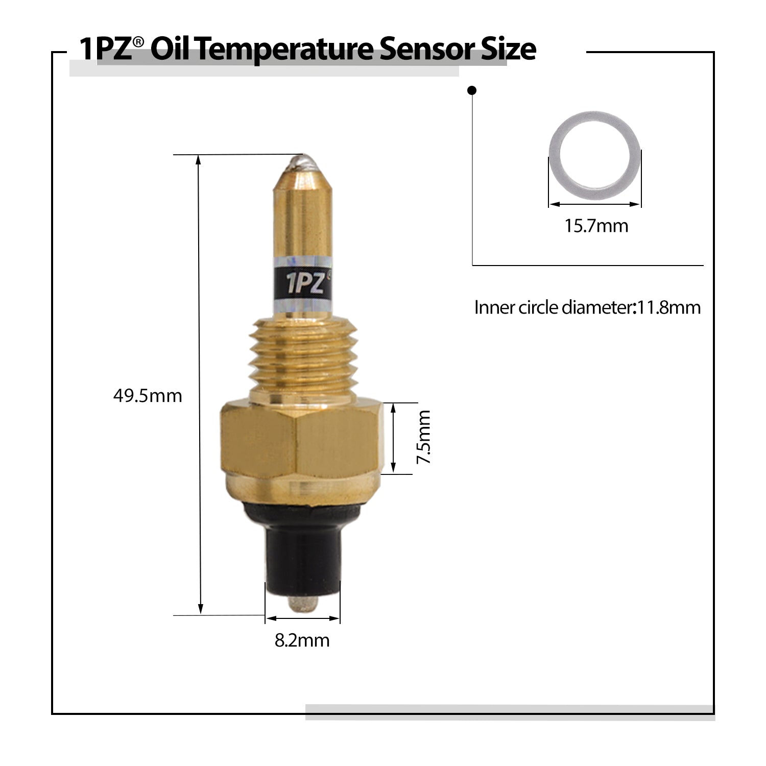 1PZ Oil Temperature Sensor Replacement for Honda TRX300 350 400 450 500 Foreman 350 400 450 500 Rubicon 500 FourTrax 300 350 Rancher 350