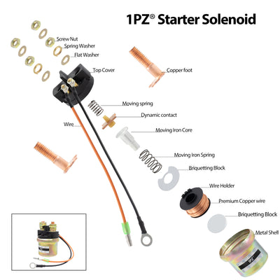 1PZ Starter Relay Solenoid Replacement for Yamaha Waverunner 500 650 700 GP1200 GP760 SJ650 WJ500 Mercury Outboard 30hp 40hp 50hp