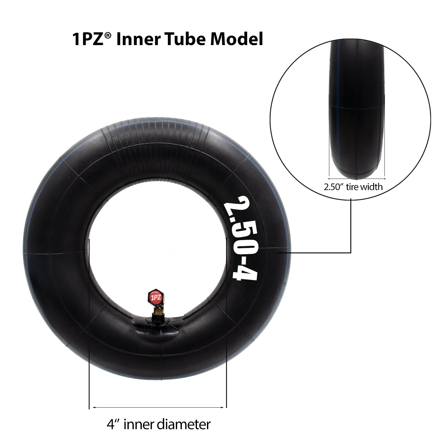 1PZ Set of 2.80/2.50-4" Tire & Inner Tube with TR87 Bent Valve Stem for Utility Cart Dollies Hand Truck Wheelbarrows Trolly Lawn Mowers