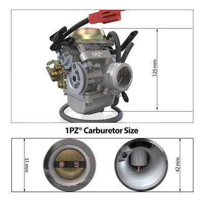 1PZ PD24J Carburetor PD24J Carb for 4-Stroke GY6 125cc 150cc ATV Engines Electric Choke Motorcycle Scooter 152QMJ 157QMI