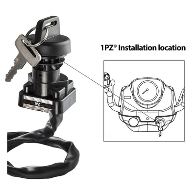 1PZ Ignition Key Switch for SUZUKI LT-Z400 Quadsport LTZ400 LTZ400Z 2003-2007 / LTF500F 1998-2002 / LTA500F 2000-2001 / LTZ250 QUADSPORT 2004-2009 /LTZ250 OZARK 2002-2009