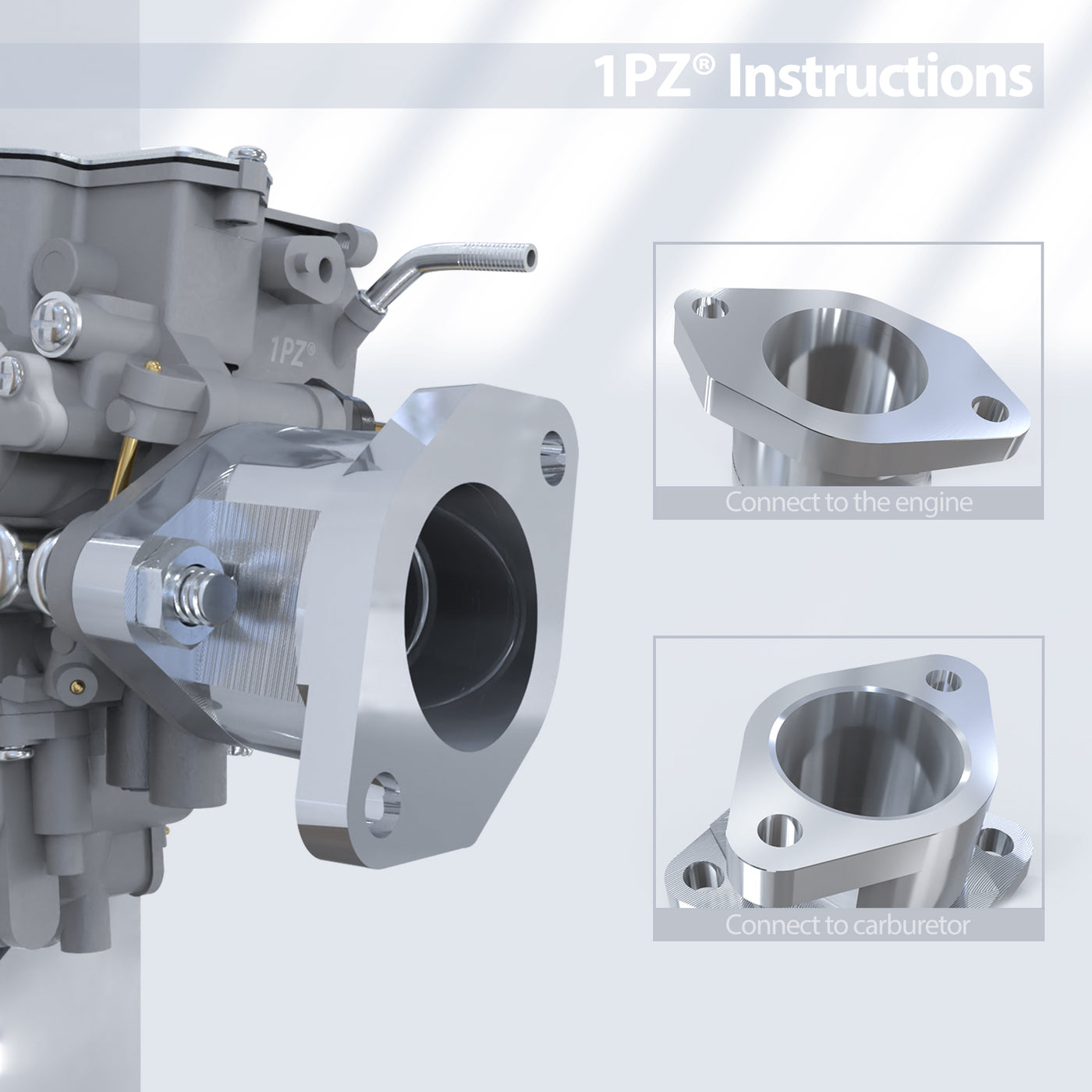 1PZ CNC 6061-T6 Aluminum Carburetor Intake Manifold Boot Joint Replacement for Yamaha Warrior Wolverine 350 YFM350 YFM350X YFM350FGX 87-04 ATV Quad 4Wheeler 1UY-13586-01-00 1UY-13586-02-00