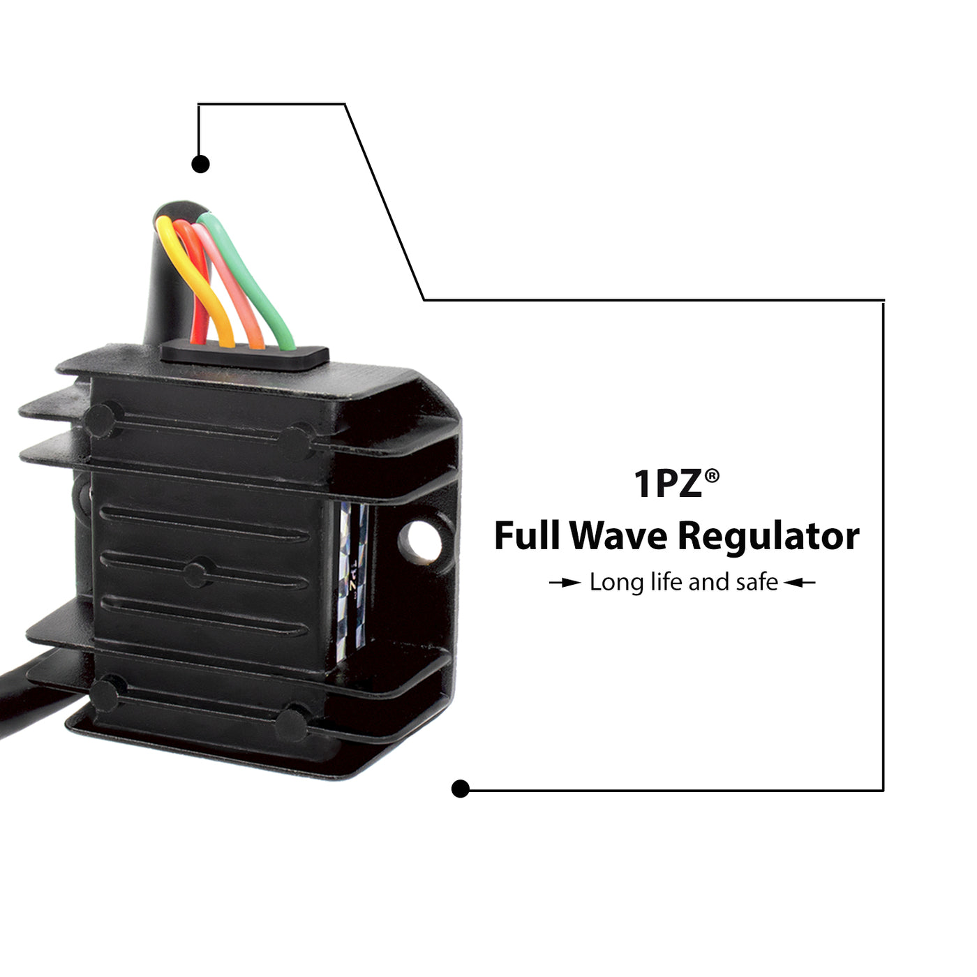 1PZ 4 Wire 12V Voltage Regulator Replacement for CG 125cc 200cc 250cc and GY6 50cc 60cc 80cc 125cc 150cc ATV Dirt Bike Go Kart Moped and Scooter