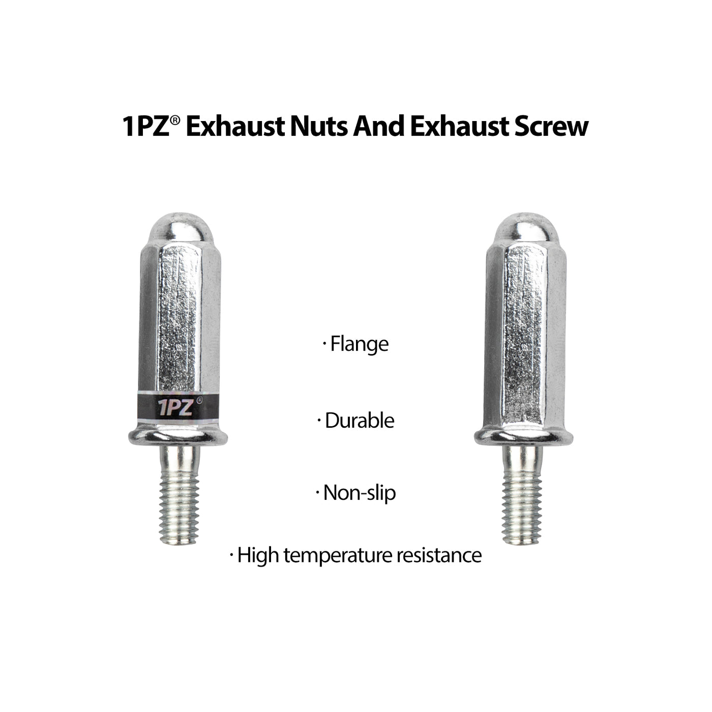 1PZ Exhaust Bolt and Gasket for GY6 50 cc 70cc 90 cc 110cc 125 cc 150cc Scooters ATVs Go Karts Moped Quad 4 Wheeler Dune Buggy Sandrail Taotao Sunl Coolster Jonway Roketa (SILVER)