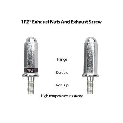 1PZ Exhaust Bolt and Gasket for GY6 50 cc 70cc 90 cc 110cc 125 cc 150cc Scooters ATVs Go Karts Moped Quad 4 Wheeler Dune Buggy Sandrail Taotao Sunl Coolster Jonway Roketa (SILVER)