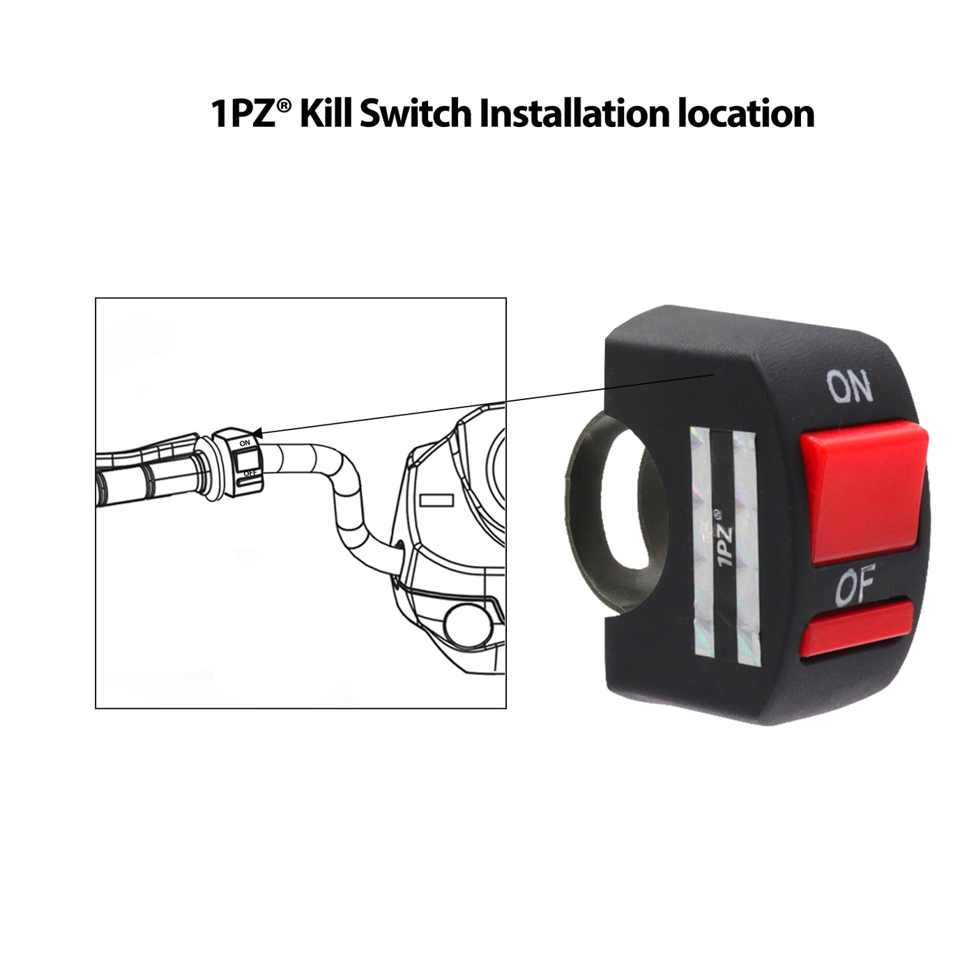 1PZ Motorcycle Handlebar Toggle Switch Button On Off for LED Headlight Scooter ATV Dirt Pit Baja Doodle Bug DB30 Mini Bike