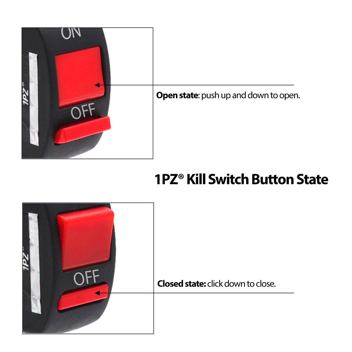 1PZ Motorcycle Handlebar Toggle Switch Button On Off for LED Headlight Scooter ATV Dirt Pit Baja Doodle Bug DB30 Mini Bike