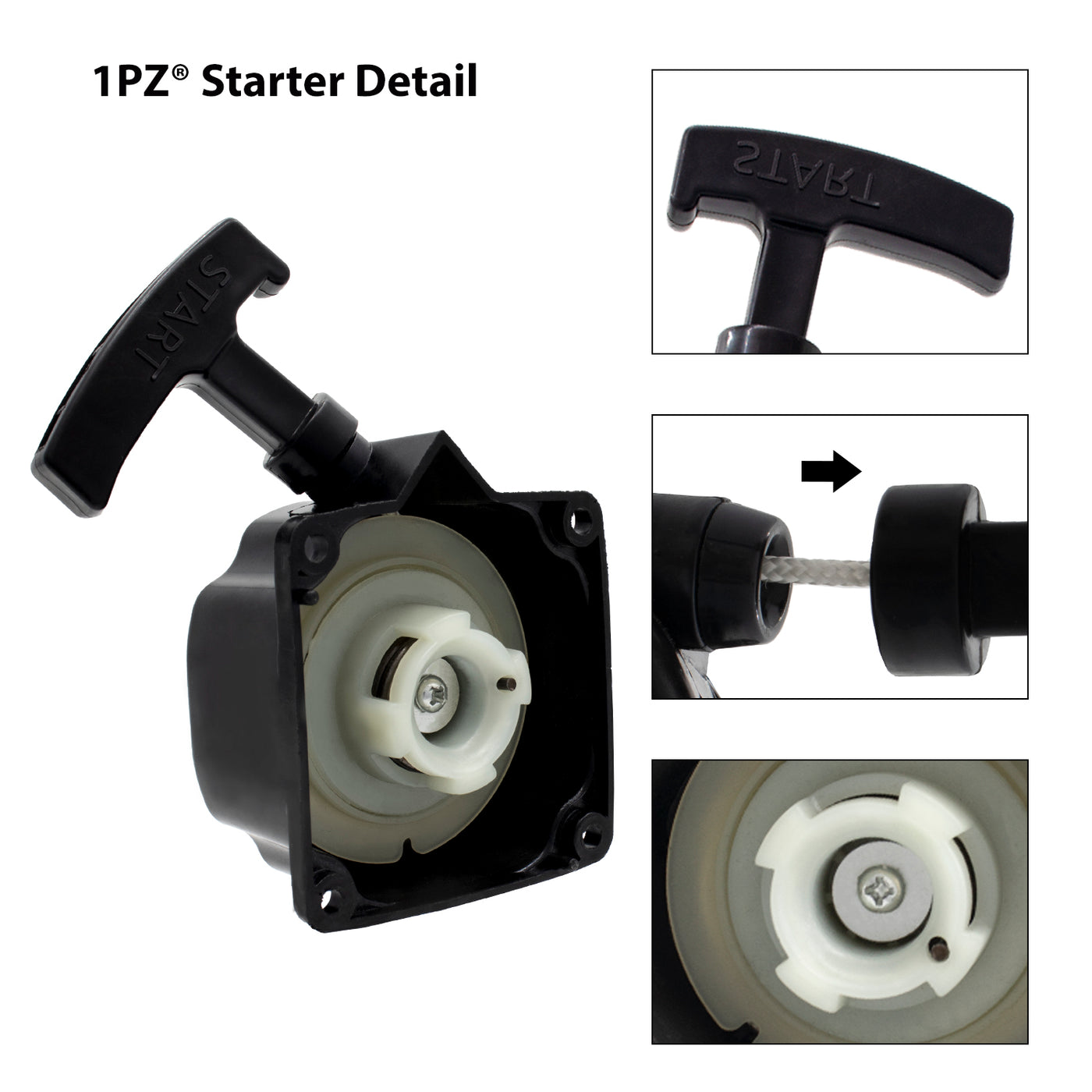 1PZ Pull Start Recoil With Spacer for Motovox MVS10 43cc 2HP Stand-Up Gas Scooter