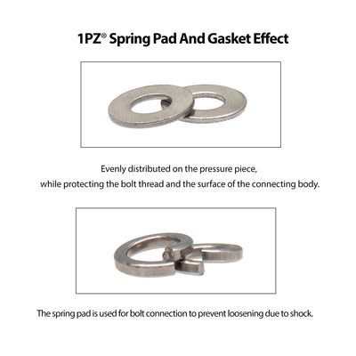 1PZ Premium Exhaust Bolt and Gasket for GY6 50cc 70cc 90cc 110cc 125cc 150cc GMB139 Engine Scooters ATV (Silver)