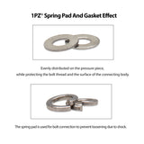 1PZ MG2-SE3 Premium Exhaust Bolt and Gasket for GY6 50cc 70cc 90cc 110cc 125cc 150cc GMB139 Engine Scooters ATV (Silver)