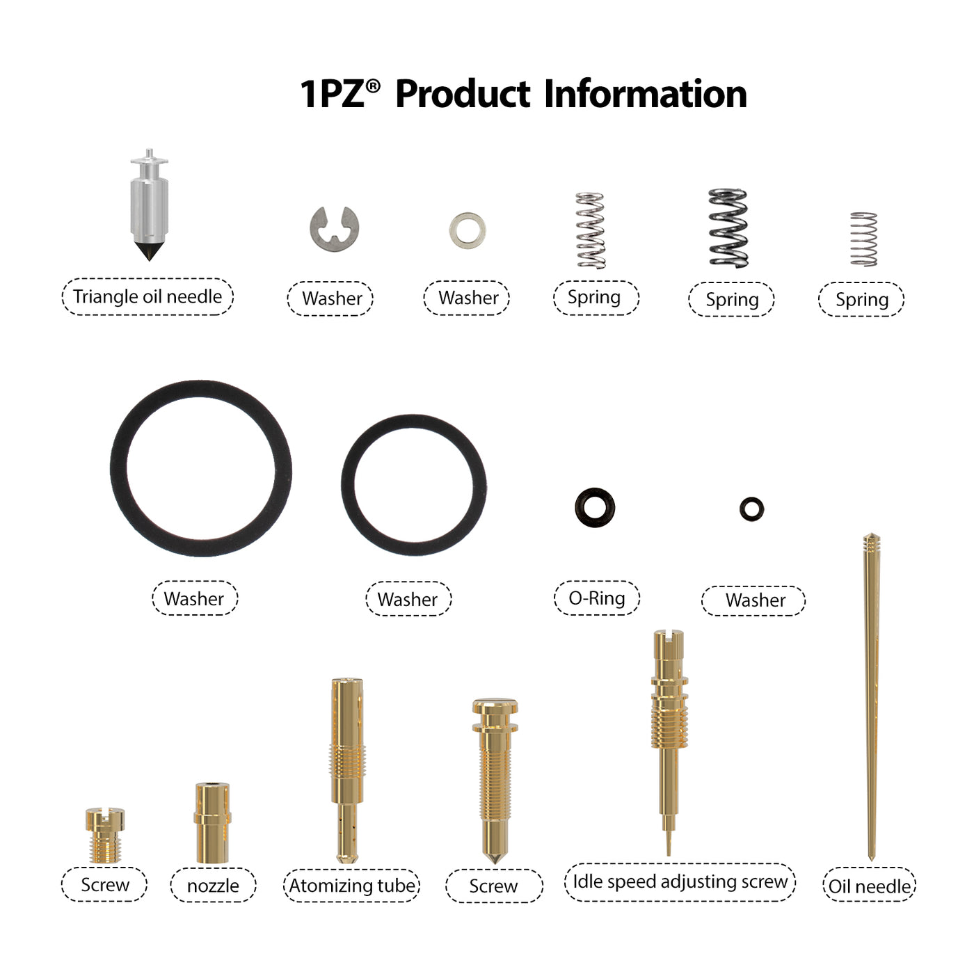 1PZ Carburetor Carb Rebuild Kit Replacement for Honda Recon TRX 250 TRX250ES TRX250EX TRX250TE TRX250TM 1997-2005