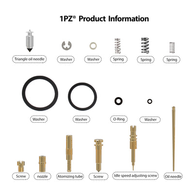 1PZ Carburetor Carb Rebuild Kit Replacement for Honda Recon TRX 250 TRX250ES TRX250EX TRX250TE TRX250TM 1997-2005