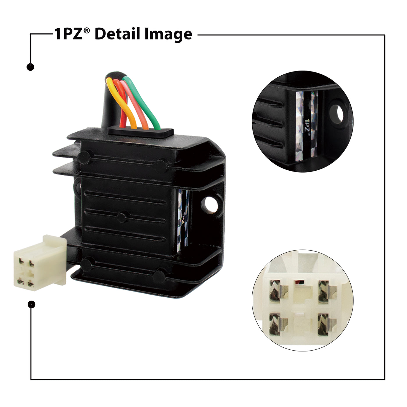 1PZ 4 Wire 12V Voltage Regulator Replacement for CG 125cc 200cc 250cc and GY6 50cc 60cc 80cc 125cc 150cc ATV Dirt Bike Go Kart Moped and Scooter