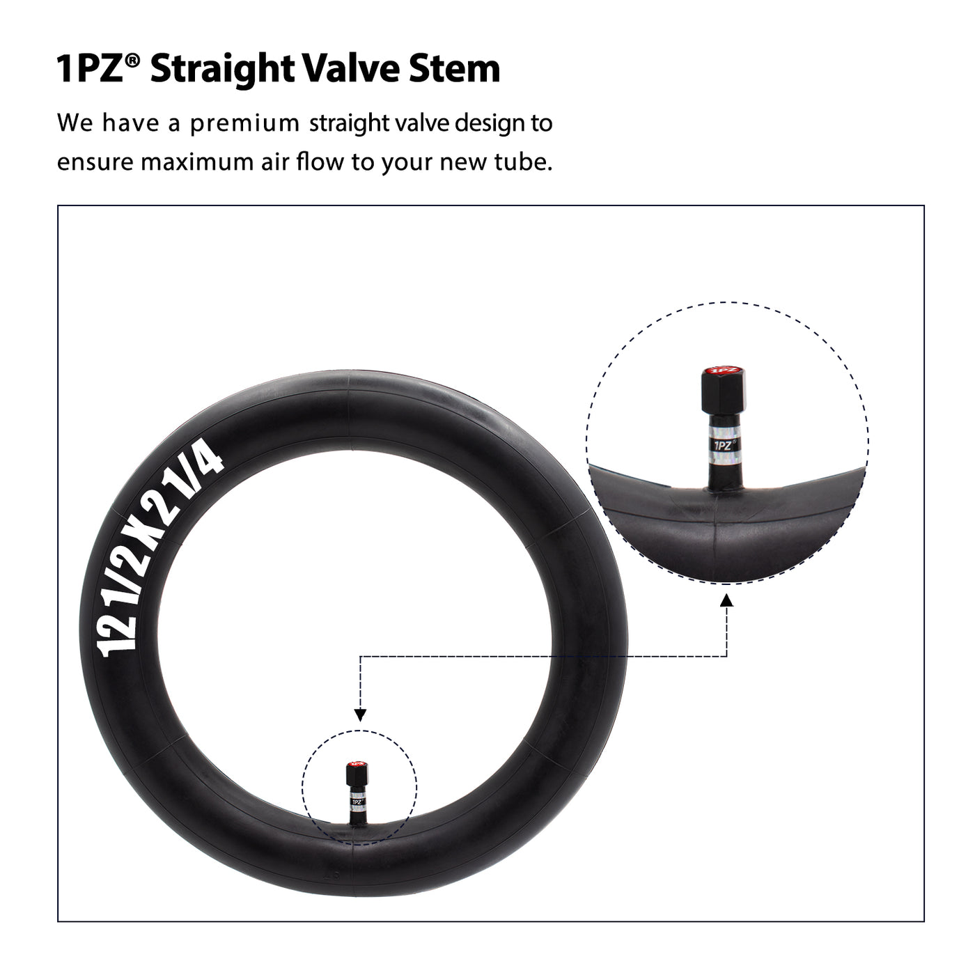 1PZ 12.5 x 2.25 (12-1/2" x 2-1/4") Tire & Inner Tube Replacement for Razor Pocket Mod Bella Betty Bistro Daisy Hannah Schwinn GT IZIP eZip MX125 Gas Electric Scooter Dirt Kids Bike
