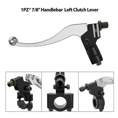 1PZ 7/8'' Sliver Chrome Clutch Lever + 39" Clutch Cable for 50cc 70cc 90cc 110cc 125cc SSR Apollo Chinese Dirt Bikes Pit Bike