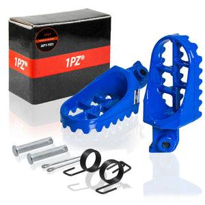 1PZ AP1-Y01 Blue Aluminium Footrest Foot Pegs Rest Replacement for Honda XR50R CRF50 CRF70 CRF80 CRF100F Yamaha PW50 PW80 TW200 TTR90 TTR90E Dirt Bike Motocross