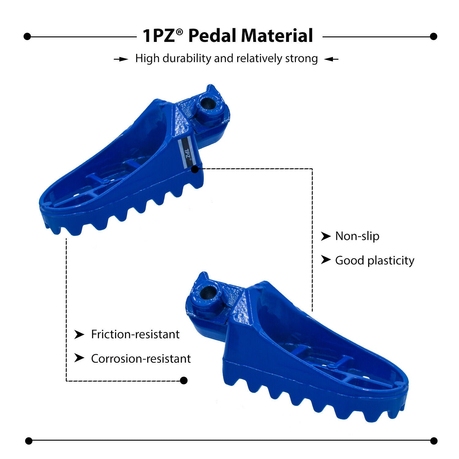 1PZ Blue Aluminium Footrest Foot Pegs Rest Replacement for Honda XR50R CRF50 CRF70 CRF80 CRF100F Yamaha PW50 PW80 TW200 TTR90 TTR90E Dirt Bike Motocross