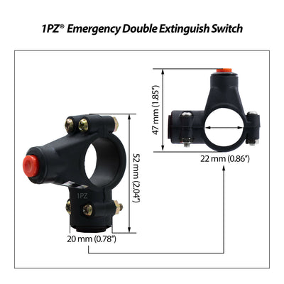 1PZ Dirt Bike Handlebar Mount Safety Tether Engine Kill Stop Switch Push Button 12V 2 Wires for Yamaha Honda Tohatsu Boat Outboard Motorcycle ATV Dirt Bike