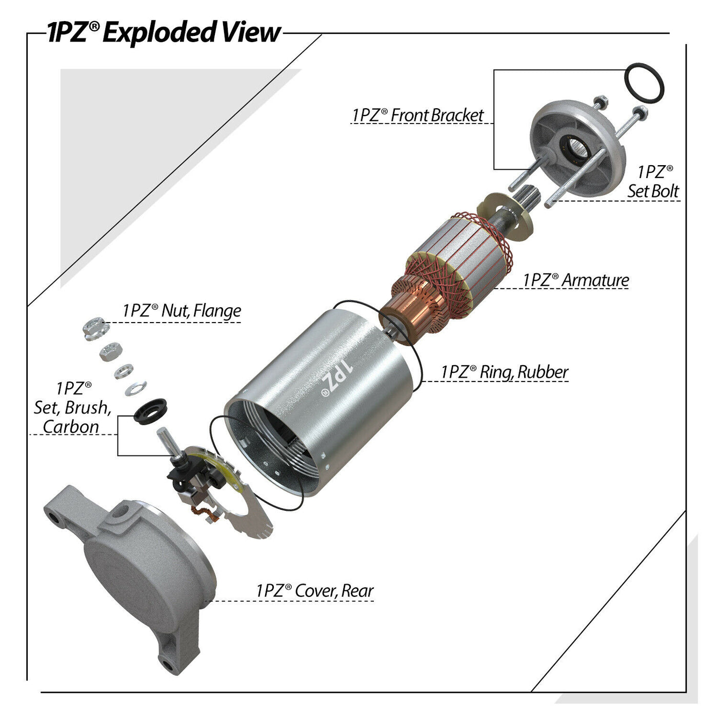 1PZ Starter Motor Replacement for Yamaha YFM350 Warrior Moto Big Bear YFM 350 Raptor 350 1987-2013 1YW-81800-50 1UV-81800-50 1UY-81800-51 1UY-81890-00 128000-3760