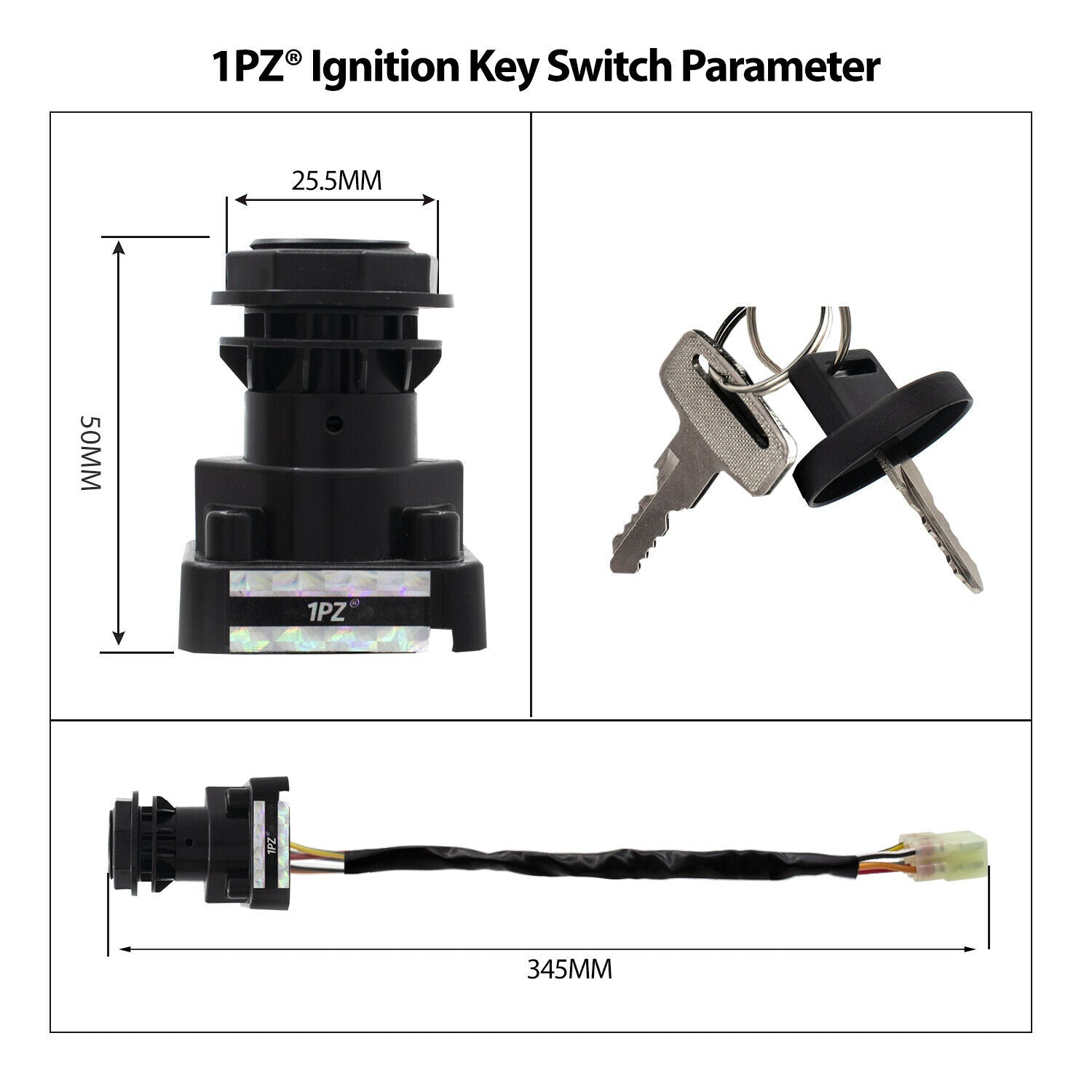 1PZ Ignition Key Switch for Suzuki King Quad 400 450 500 550 750 LTA400 LTA400F LTF400 LTF400F LTA450X LTA500 LTA550 LTA750 Eiger 400