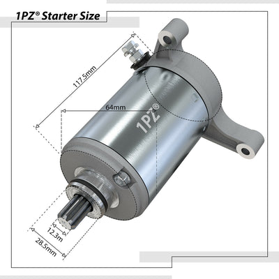 1PZ Starter Motor Replacement for Yamaha YFM350 Warrior Moto Big Bear YFM 350 Raptor 350 1987-2013 1YW-81800-50 1UV-81800-50 1UY-81800-51 1UY-81890-00 128000-3760