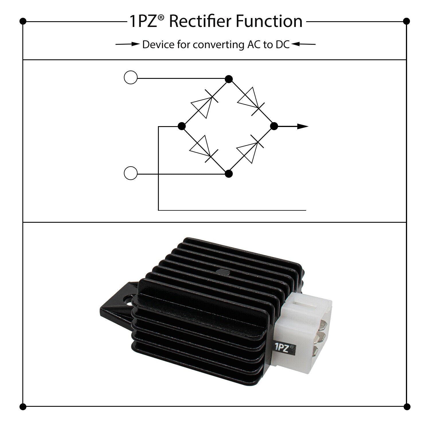1PZ 4-Pin 12V Full-wave Motorcycle Regulator Rectifier for 50cc 70cc 90cc 110cc 125cc 150cc GY6 Engine Moped Scooter ATV