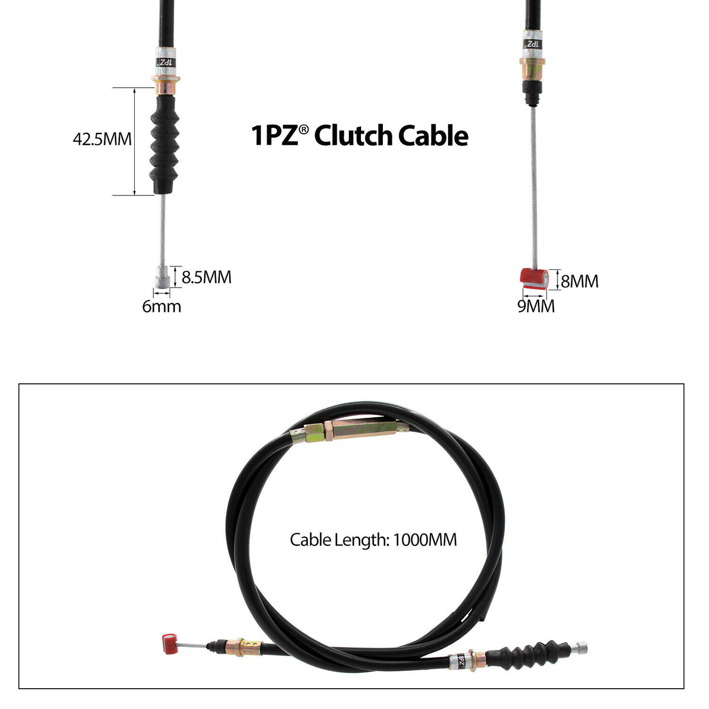 1PZ 7/8'' Sliver Chrome Clutch Lever + 39" Clutch Cable for 50cc 70cc 90cc 110cc 125cc SSR Apollo Chinese Dirt Bikes Pit Bike
