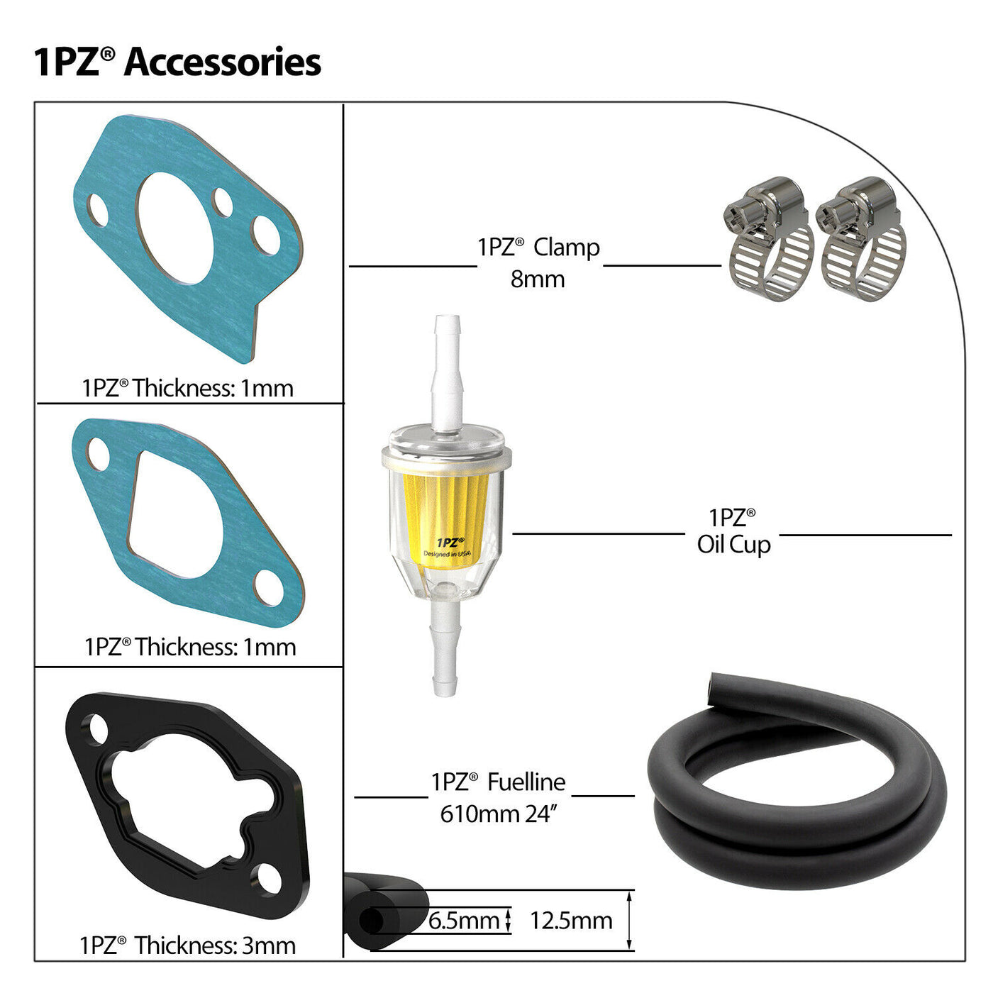 1PZ Carburetor Carb for Baja Mini Bike MB200 MB165 Warrior Heat 196cc 6.5hp 163cc 5.5hp