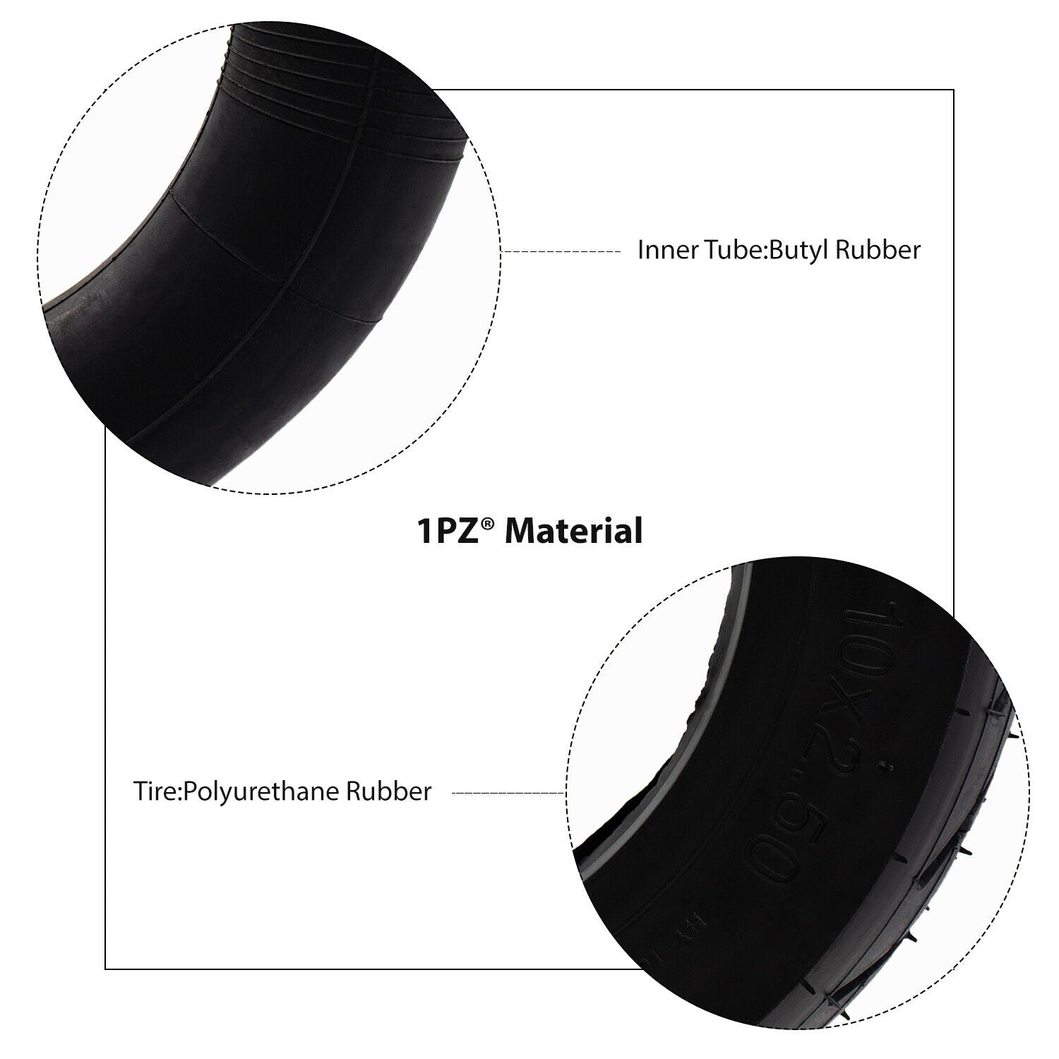 1PZ 10x2.50 Electric Scooter Tire & Inner Tube for 36v 48v 400w 500w 800w Hub Motor Balance Drive Bicycle