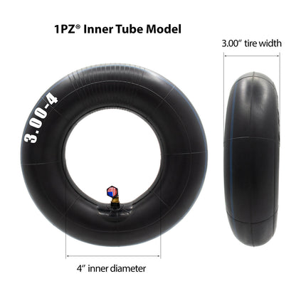 1PZ 3W4-X02 Heavy Duty 3.00-4 Inner Tube with TR87 bent Valve for Razor E300 E325 Scooter ATV Wheelbarrows Tractors Mowers Utility Dolly Hand Truck Generator Cart Mobility Scooter