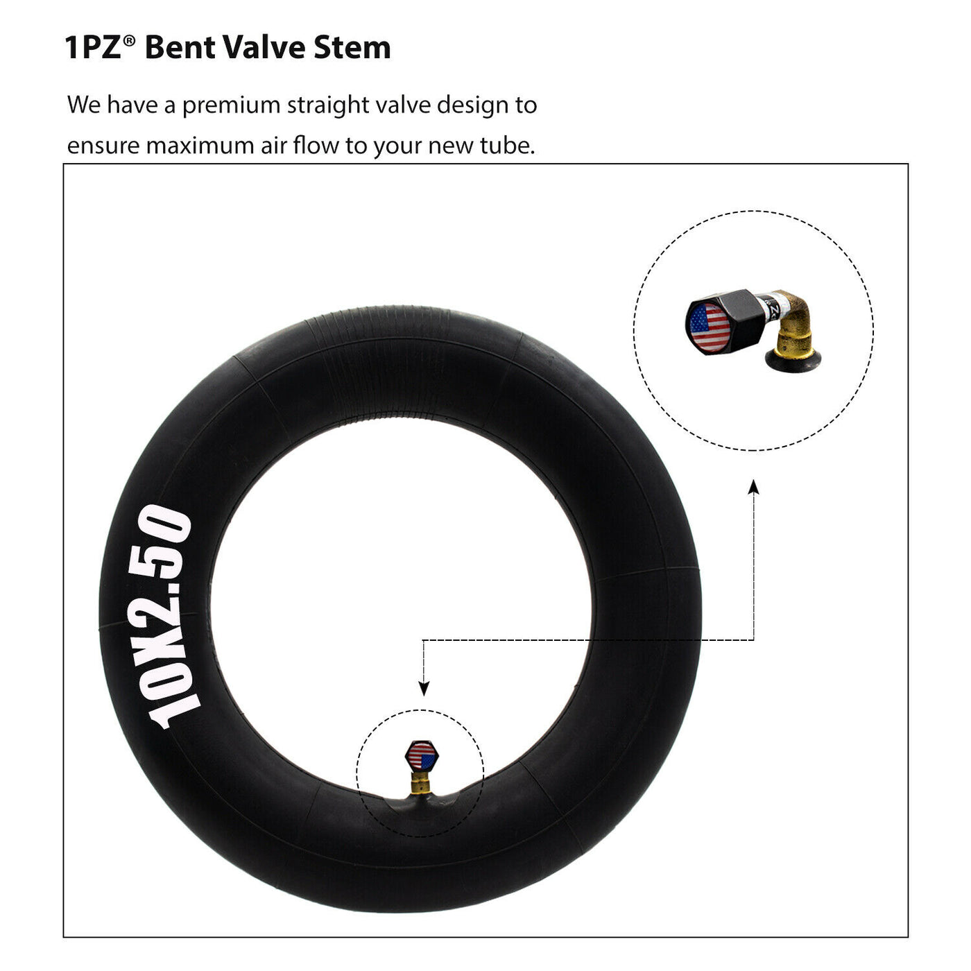 1PZ 10x2.50 Electric Scooter Tire & Inner Tube for 36v 48v 400w 500w 800w Hub Motor Balance Drive Bicycle