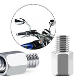 1PZ M8M-001 Mirror Adapters 10mm female to 8mm male Chrome for Motorcycle ATV Scooter Pit Dirt-Bike Mini-Bike (Pack of 2)