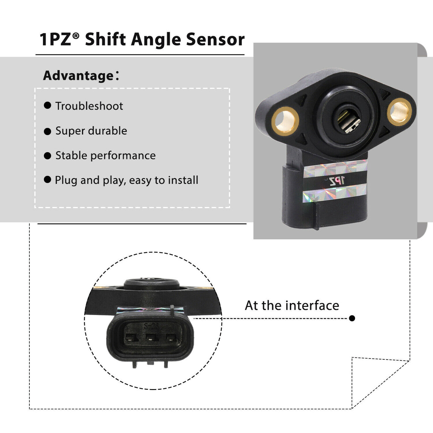 1PZ Shift Angle Sensor Replacement for Honda Recon 250 Rancher 350 420 Foreman 500 Pioneer 1000 TRX250 TRX350 TRX420 TRX500 ATV